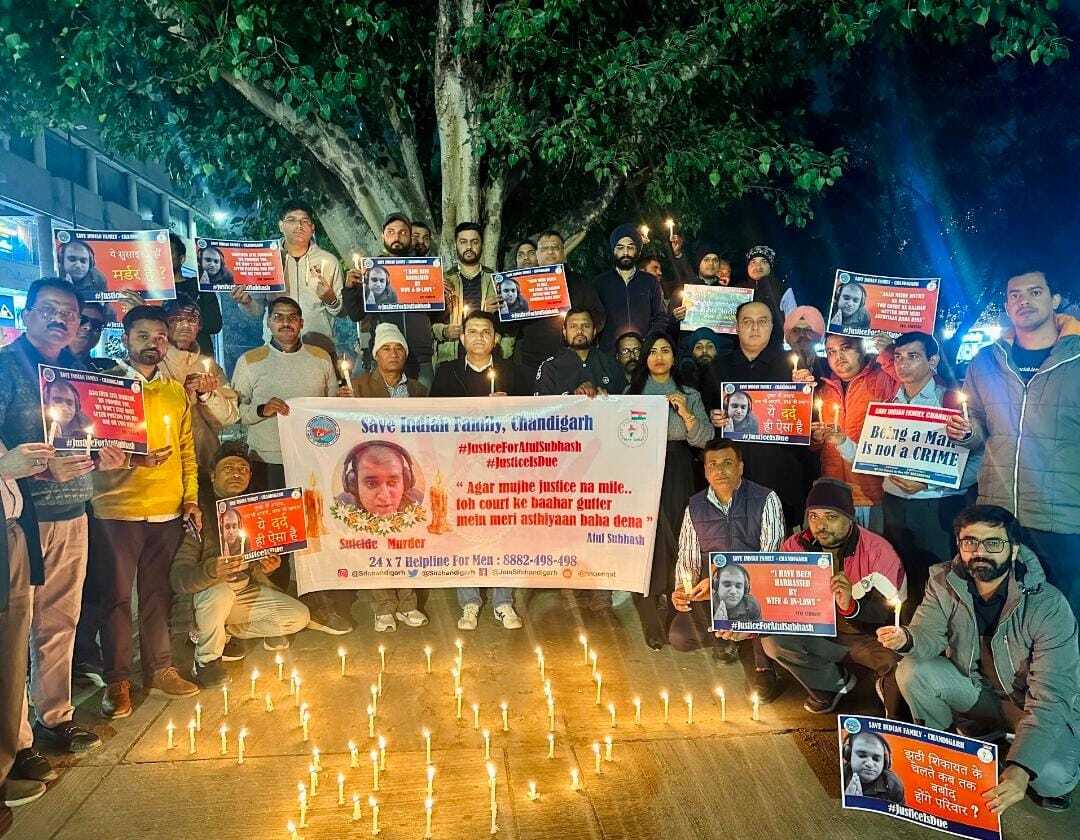 Organization Supporting Men's Rights, SIF, Organizes Candle March Protesting the Nationally Known Atul Subhash Suicide Case