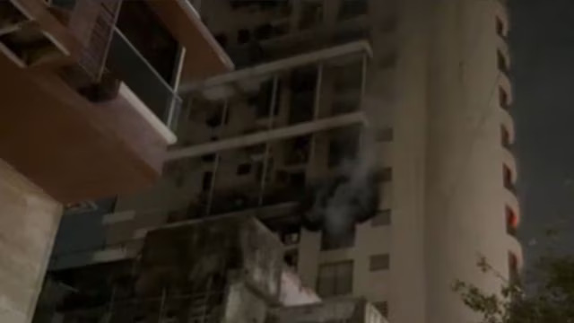 Fire in Mumbai High-Rise: Elderly Woman Hospitalized, Nine Rescued