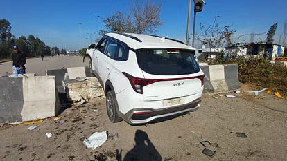 Google Maps Misguides Driver: Car Climbs Barricade on a Closed Route Near Shambhu Border